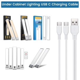 Under Cabinet Lighting USB C Charging Cable, Charger for MCGOR Motion Sensor Light Indoor, with Power Adapter