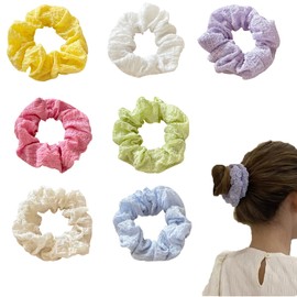 ZHEJIA Hair Elastic, Scrunchie, Hair Ornament, 7 Colors, Hair Accessory, Stylish, Hair Clip, Rubber Bands, Cute, High Elasticity, Kids, Adults, Ladies, Stylized Women, Hair Accessories, School Entrance Ceremonies, School, Work, Present, Mixed Colors