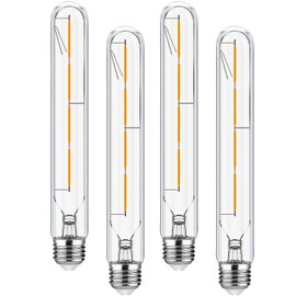 HOMOSUM T10 Led Long Bulbs,4W Dimmable Tubular Bulb,40 Watt Equivalent,E26 Edison Style Vintage LED Filament Light Bulb,3000K Soft White,8.9in(225mm),4-Pack.