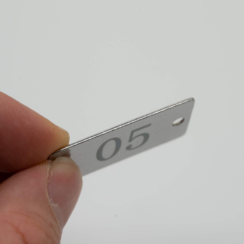 Stainless Steel Rectangle Numbered Tags Metal Number Tags with Two