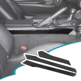 Hudiriy Real Soft Carbon Fiber Gear Shift Side Panel Cover Trim Compatible with Mazda MX-5 2016-2023, Center Console Transmission Decorative Decals Interior Protection Accessories