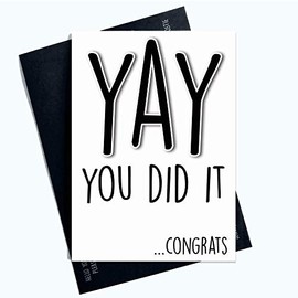 Congratulations Cards Yay You Did It Graduation Passed Driving Test Exams PC898