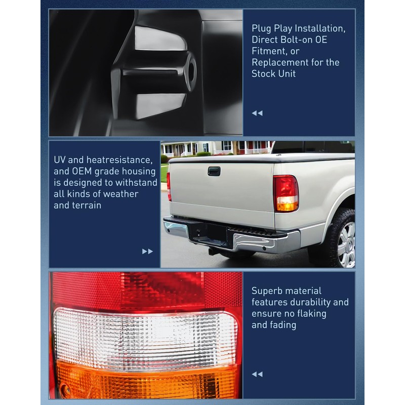 Nilight Taillight Assembly for 1993 1994 1995 1996 1997 Ford