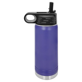 Polar Camel 20 oz Stainless Steel Water Bottle with Flip Top Lid and Straw (Purple)