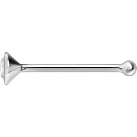 PIERCINGLINE 925 Sterling Silver Nose Piercing Round Crystal Piercing Nose Stud Crystal Clear