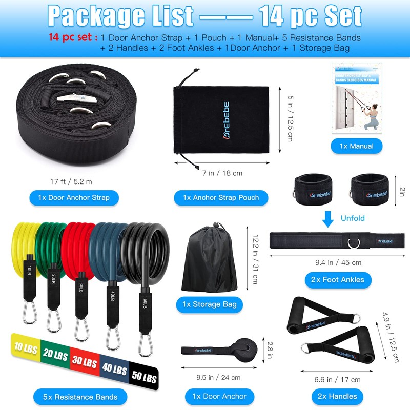 Brebebe Door Anchor Strap for Exercises, Multi Point Anchor Gym
