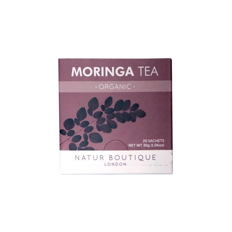 Natur Boutique Organic Moringa Tea Sachets, Pack of 3, 60-Count