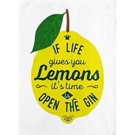 Half a Donkey If Life Gives You Lemons, It's time to Open The Gin - Large Cotton Tea Towel