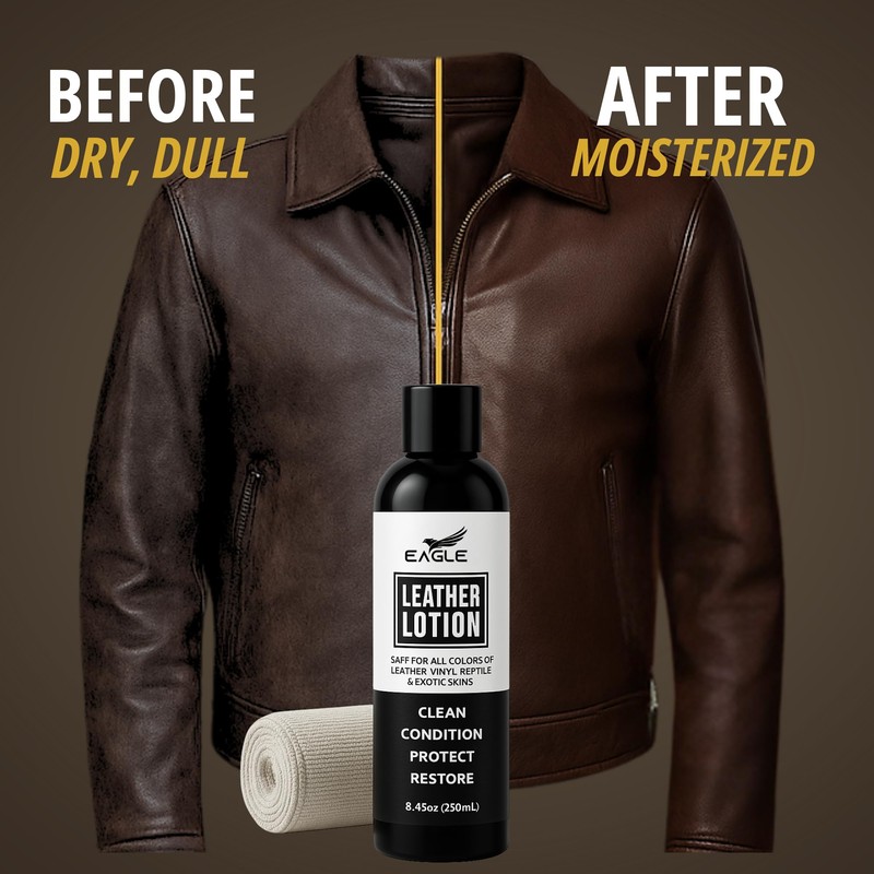 Eagle Leather Jacket Conditioner- Leather Lotion with Cloth for Boots,