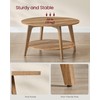 VASAGLE Round Coffee Table, 2 Tier Coffee Table with Storage,