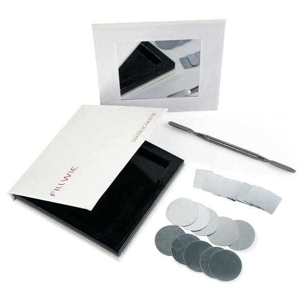 Fillwie Small Empty Magnetic Palette with Mirror, Spatula, 20 Metal