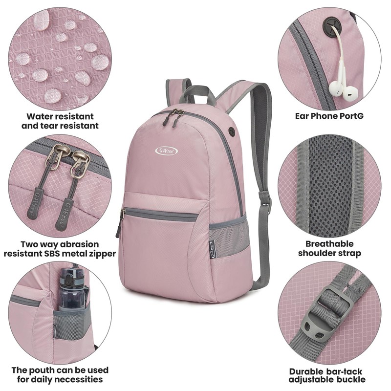 G4Free Lightweight Packable Shoulder Backpack Hiking Daypacks Small Casual Foldable