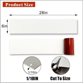 BAJIAOREN 2 Pack Silicone Rubber Door Kick Plate 6x28 Inches Self Adhesive White Cut-to-Fit KickPlates for 24-30 Inch Wide Bottom of Doors Peel and Stick On 6''x28''