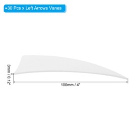 PATIKIL Arrows Vanes 30 Pack 4 Inch Arrow Turkey Feather Fletch Left Wing Fletching White for DIY Target Shooting