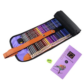 ARZASGO 72 Coloured Pencils Set, Artist Colouring Pencils for Adult Colouring Books, Artist Sketch, Premier Drawing Pencils with Folding Canvas Pencil Bag and Pencil Sharpener