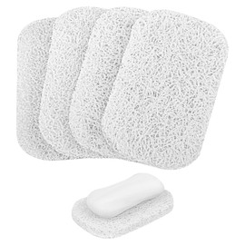 4PCS White Clear Soap Holder Pad,BPA-Free Soap Lifting Pad for Bar Soap,Easy to Clean Soap Savers Pads Suitable for Shower Kitchen Bathroom Bathroom Travel Hotel Cleaning Product