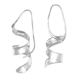NOVICA .925 Sterling Silver Drop Earrings 'Divine Curls'