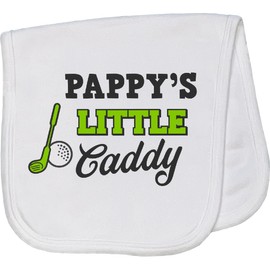 inktastic Pappys Little Caddy with Golf Club and Ball Baby Burp Cloth White 2c5d2