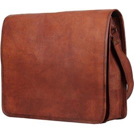 ALASKA EXPORTS Laptop Messenger Bags With Adjustable Strap Vintage Leather Computer Bag | Office Satchel | Business Satchels | Shoulder Bags (13'')