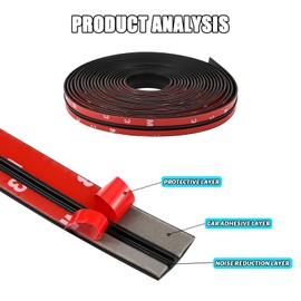 PVOTAWP 2PCS Car Windshield Rubber Seal Strip, Sunroof Seal Windshield Weather Seal, 22 Ft T Shape Automotive Door Sealing Strip Front Rear Windshield Trim Stripping