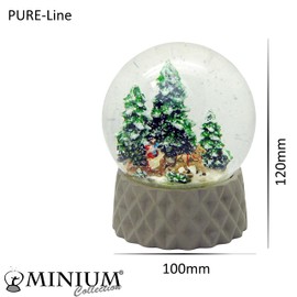 20176 Snow Globe Nostalgia Sleigh Ride on Base Cubic Beige | Pure-Line | Shaking Ball | H: 12 cm W: 10 cm