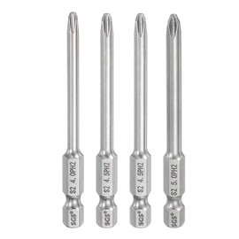 HARFINGTON 4pcs #2 Phillips Screwdriver Bit PH2 1/4" Hex Shank 3" (75mm) Long 0.16/0.18/0.18/0.26" Rod Magnetic Cross Head Drill Bits S2 Steel Industrial Screw Driver for Drills