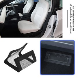 eMagTech 2PCS Car Under Seat Air Vent Cover Compatible with Model Y Model 3 Air Outlet Anti-Blocking Mesh Grilles Protector 25x11.8cm Black