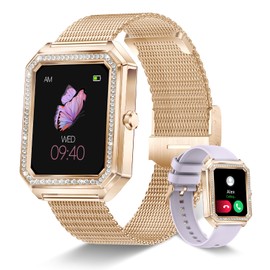 Colesma Women's Smartwatch with Phone Function and AI Voice Assistant, Fitness Watch with Pedometer, Heart Rate Monitor, Oximeter, Blood Pressure Monitor, 1.59 Inch Touchscreen Watch for Android iOS