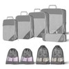 9pc Compression Packing Cubes Set - Travel Organiser for Luggage