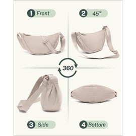 Dumpling Crescent Crossbody Bag for Women Men – Lightweight Nylon Sling Fanny Pack, Casual Travel Shoulder Bag