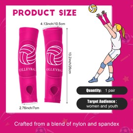 Shappy 2 Pcs Volleyball Arm Sleeves Forearm Sleeves Volleyball Arm Pads for Boys Girls Teen Youth Wrist Guard (Rose Red,Small)