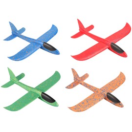 RQcMid 4 pezzi giocattolo aereo in polistirolo per bambini, pattinaggio per giochi all'aperto, 24 cm, aerei EPP, colori casuali