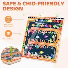 Tmgooyier Magnetic Alphabet Letter Maze, Montessori Toys for 3+ Year Old, Wooden Puzzle Activity Board, Learning Educational Fine Motor Travel Toy for Toddlers Kids Boys Girls