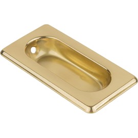 Lacquered Brass Window Sash Lift | 3 1/8" x 1 5/8" | Pack of 10 | Recessed Pull for Sash Windows | Reproduction Furniture Hardware | UA-823-PLB (10)