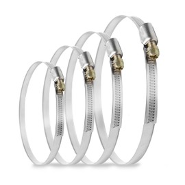 DOSPEL Hose Clamps 80-160 mm fi - Set of 8 - 4 Different Sizes of 2 Pieces - Hose Clamp in Construction and Industry - Clamps for Component Composite, Stabilisation & Electrical