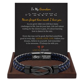 Btysun To My Grandson Bracelet Valentines Day Gifts for Him Infinity Knot I Love You Forever Engraved Graduation Gifts for Him 2024 Birthday Jewelry
