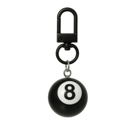 Keyring with Black Pool Ball 8, Keychain 8 Ball, Keyring Y2K, Metal, Robust and Stylish Keychain Y2K for Pool and Billiard Fans, as a Gift or Accessory, black, M