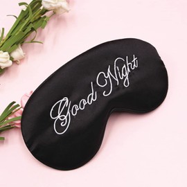 Silk Sleep Mask Blindfold Adjustable Strap Sleep Blindfold Night Eye Protection Cover for Sweet Sleep Travel Nap Dry Puffy Eyes Relaxing 1 Pcs Black
