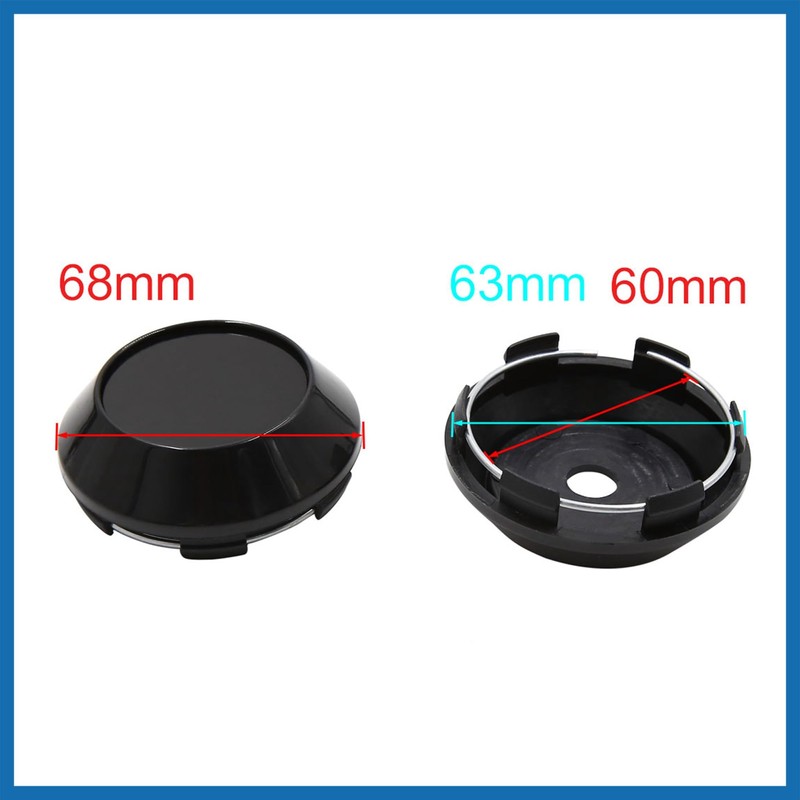 A ABSOPRO 4 Pcs 68mm Dia 6 Clips Car Wheel