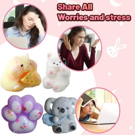 4PCS Taba Squishy Kit, Taba Squishy Strawberry, Tabba Squishy Set With Taba Squishy Paw, Hamster, Koala & Dog, Random Koala Backpack Colour, Soft Stress Relief Fidget Toys For All Ages