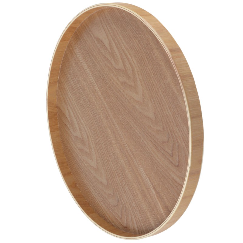 Round Shape Solid Wood Tea Coffee Snack Food Meals Serving