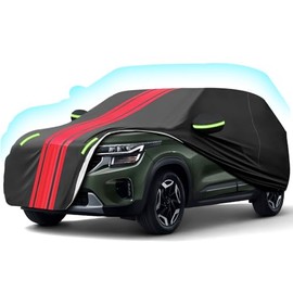 Cubierta para Auto SUV,520x200x180CM Funda Impermeable con Forro ALGODÓN | Cremallera y Cintas Reflectante,Anti-UV,Anti-Nieve,Antiarañazos,Ideal para 