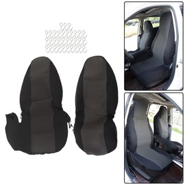 munirater Front 2Pcs Car Seat Covers For 98-03 FORD RANGER 60/40 Highback Black/Charcoal