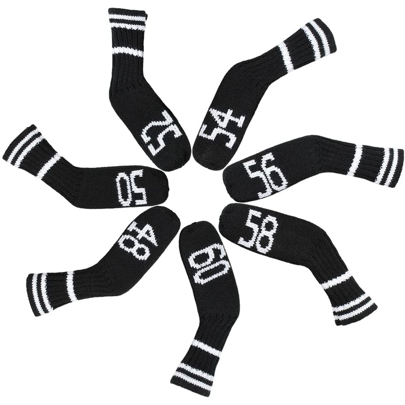 Knitted Wedge Golf Iron Headcovers 7 PCS Club Protector 48,50,52,54,56,58,60
