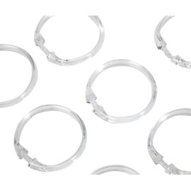 WENKO Shower Curtain Rings Large Transparent Set of 12 Transparent