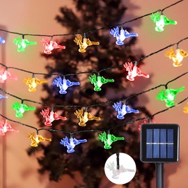 Glaxcidy Solar Fairy Lights Outdoor 22.9 Ft 50 LEDs Christmas Elk Fairy Lights, 8 Modes and Waterproof Outdoor Fairy Lights, Solar Christmas Lights for Garden, Christmas Tree, Party, Wedding