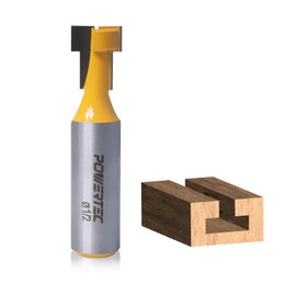 POWERTEC Carbide Tipped T Slot Router Bit, 1/2" Shank, 1/2" Cutting Dia with 5/8" Cutting Length, 1 PK (73067)