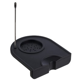 Buddy´s Bar - Barista Edition, Premium Tamper Station with Barista Pen, for All Tamper Sizes, Non-Slip Tamper Mat, 12.6 cm x 14 cm, Height: 3.5 cm, Pressing Station for Espresso Portafilter, Black