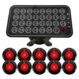 KOQICALL Life Alert Care Giver Pager Nurse Call System 30-line Elderly Monitoring 10 Emergency Bathroom Alarm Button for Patients Seniors Disabled SOS Help for Nursing Home Hospital Clinic Restaurant