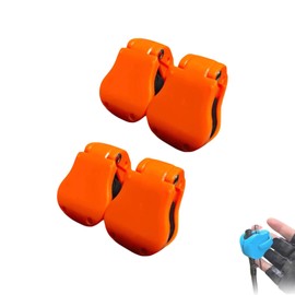Multifunctional Rod Holder - Portable Takedown Fishing Rod Clips for Ground/Car/Wall/Beach, Auto Fixed Fish Poles Holders with Pressure Grip, Fits Shore/Telescopic Rods & Fixed Ball (Orange * 4)